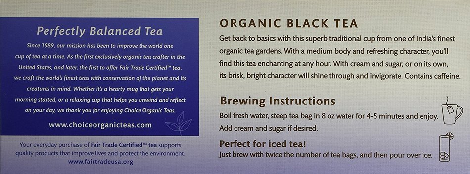Choice Organic Caffeine Free Chamomile Herbal Tea, 16 Count Box N141