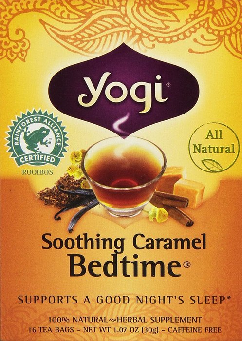 Yogi Bedtime Herbal Tea Caffeine Free Soothing Caramel, 16 Count