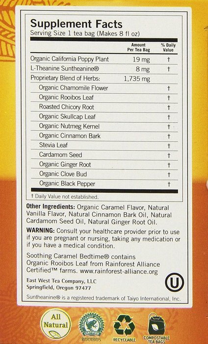 Yogi Bedtime Herbal Tea Caffeine Free Soothing Caramel, 16 Count N2
