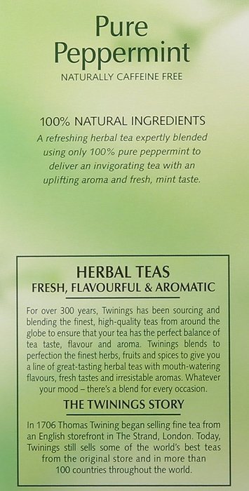 Twinings Pure Peppermint Herbal Tea, 1.41 Ounce N2