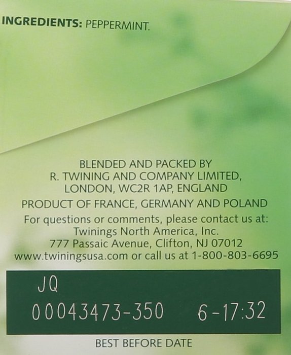 Twinings Pure Peppermint Herbal Tea, 1.41 Ounce N3