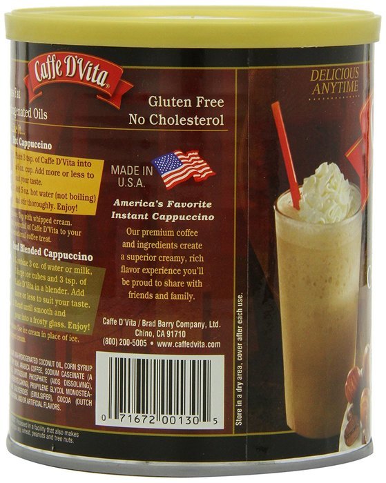 Caffe D'Vita Hazelnut Cappuccino, 1-Pound Cans (Pack of 6) N5
