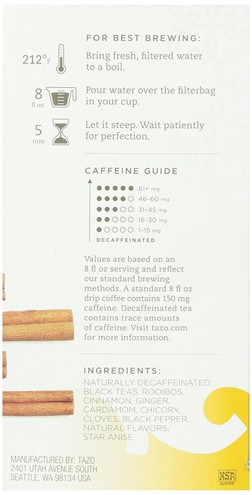 Tazo Decaf Chai Black Tea, 20 ct N2