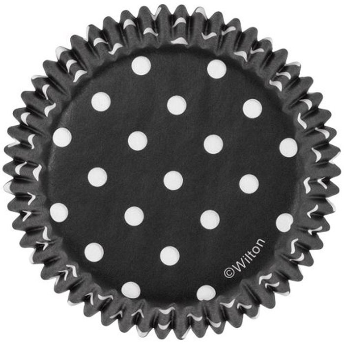 Black with White Polka Dot Baking Cups (75 ct)