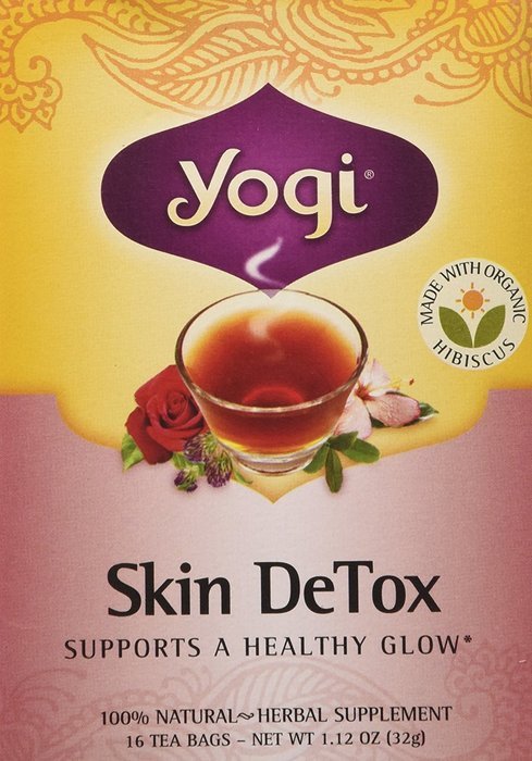 Yogi Skin DeTox Tea, Soothing Rose Hibiscus, 16 Tea Bags (Pack of 6) N8