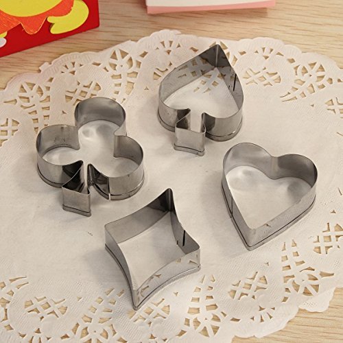 Cookies Cutter Mould Cake Biscuit Pastry Baking Stainless Steel 4 Pcs Poker shopping N3