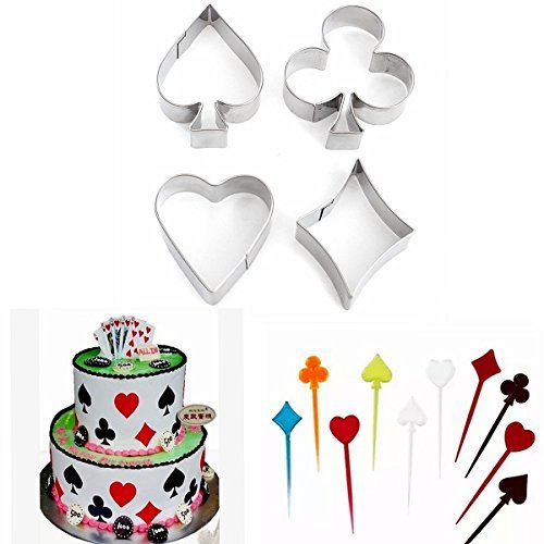 Cookies Cutter Mould Cake Biscuit Pastry Baking Stainless Steel 4 Pcs Poker shopping N6