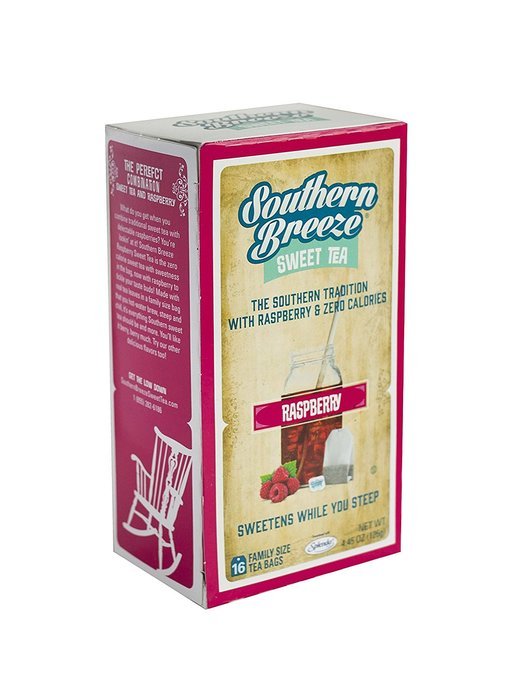 Southern Breeze Sweet Tea, Raspberry, 16 Count (Pack of 6)