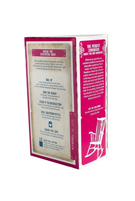 Southern Breeze Sweet Tea, Raspberry, 16 Count (Pack of 6) N4