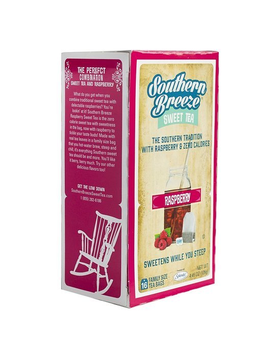 Southern Breeze Sweet Tea, Raspberry, 16 Count (Pack of 6) N5