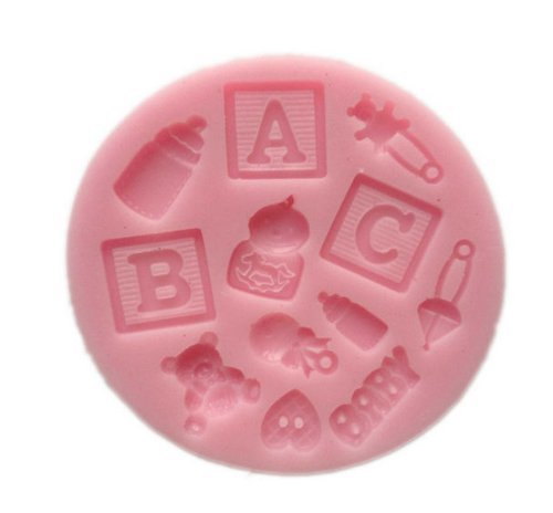 Autek ABC Letter Baby Bear Milk Fondant Mold Silicone Sugar Craft Cake Decorating #3DMold-99