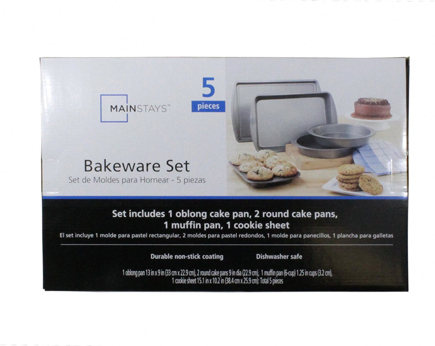 MAINSTAYS 5-Piece Non-Stick Bakeware Set N3 free image download