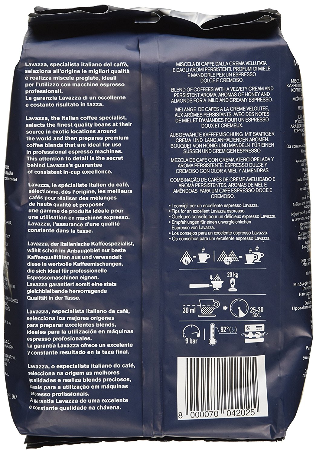 Lavazza Italian Super Crema Espresso Whole Bean Value Pack X