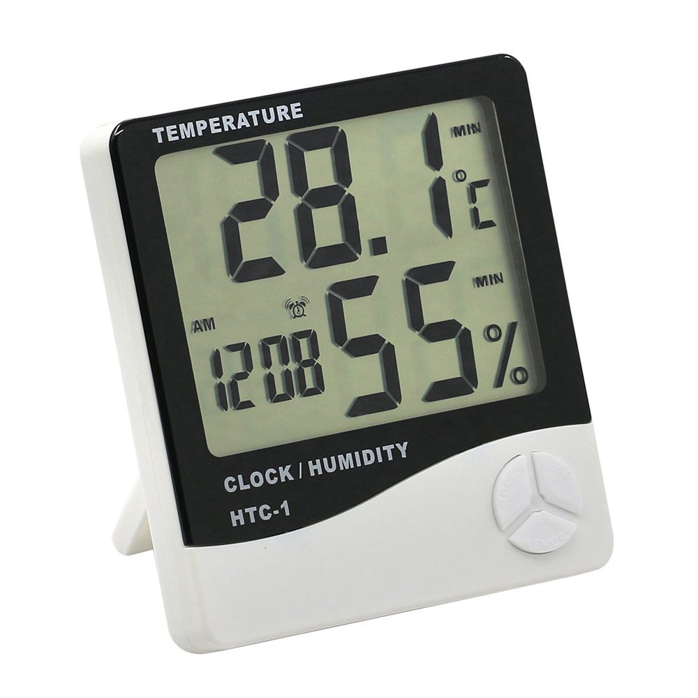 Mini digital lcd temperature humidity meter clock indoor hygrometer