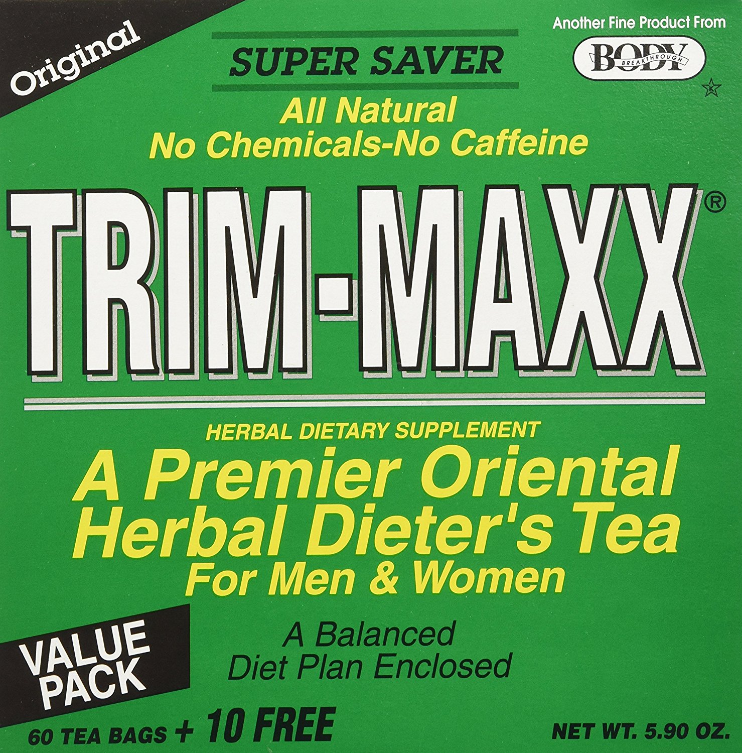 Body Breakthrough Trim Maxx Herbal Dieters Tea, 60 Count free image 