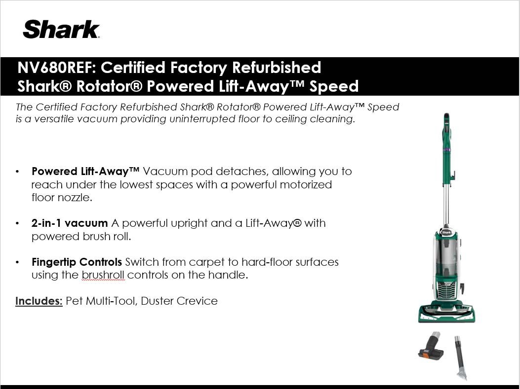 Shark Rotator Powered LiftAway Speed Vacuum, Certified Refurbished