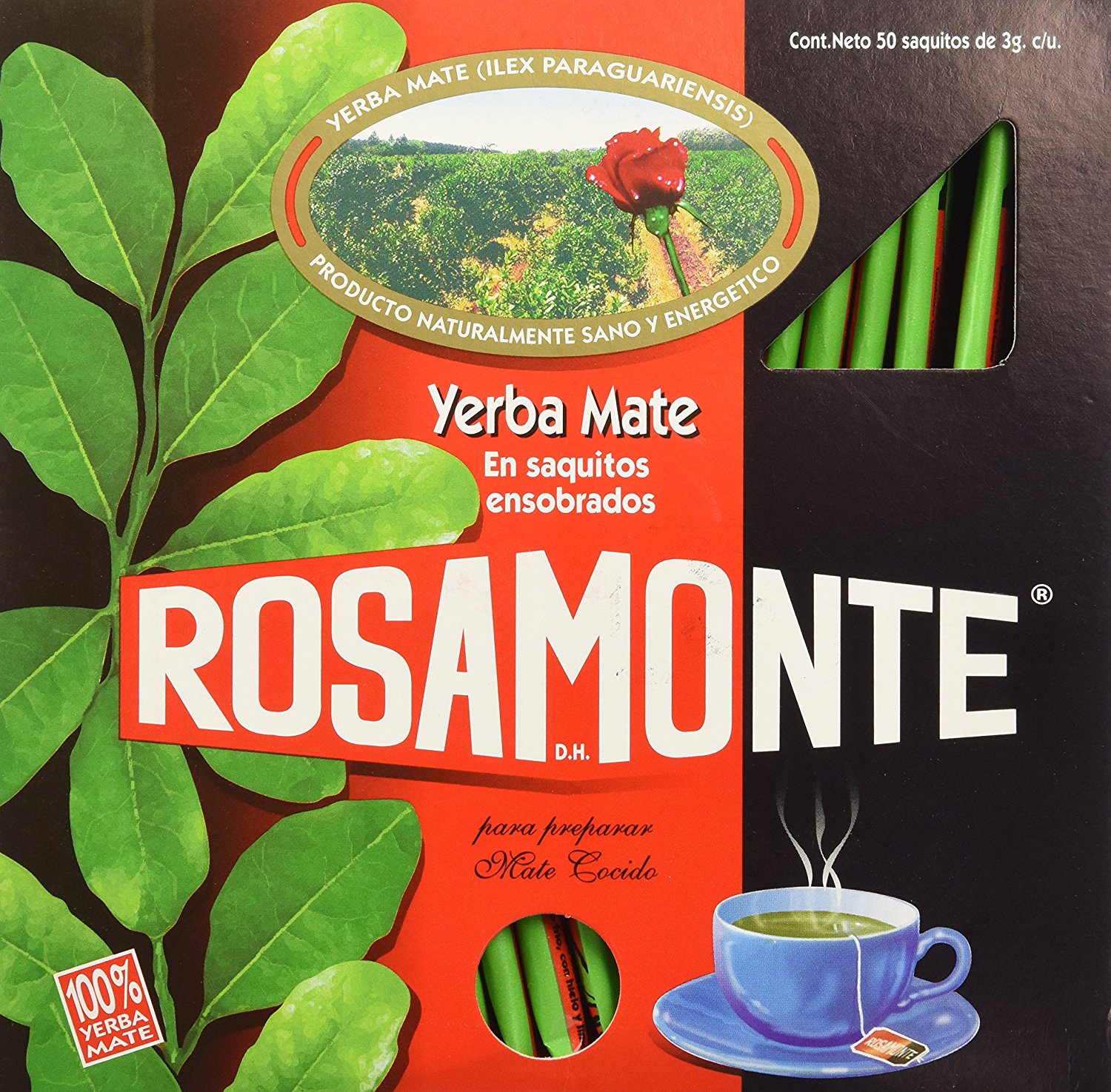 Yerba Mate Rosamonte Mate Cocido 50 Tea Bags Ensobrarenveloped