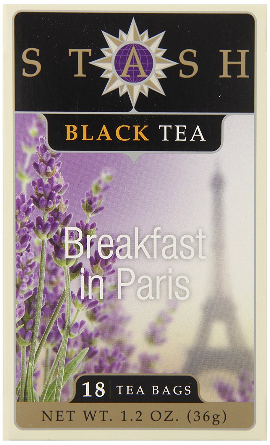 Stash Tea Breakfast in Paris Black Tea, 18 Count Tea Bags in Foil (Pack ...