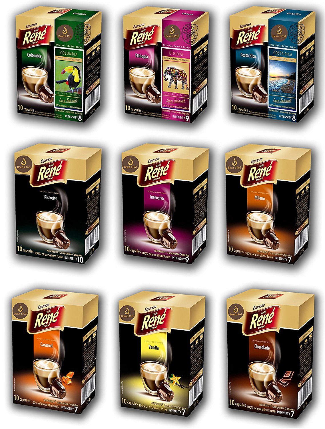 Bean2Pod: Rene Variety Flavour Bundle – 60 ReneNespresso Compatible ...