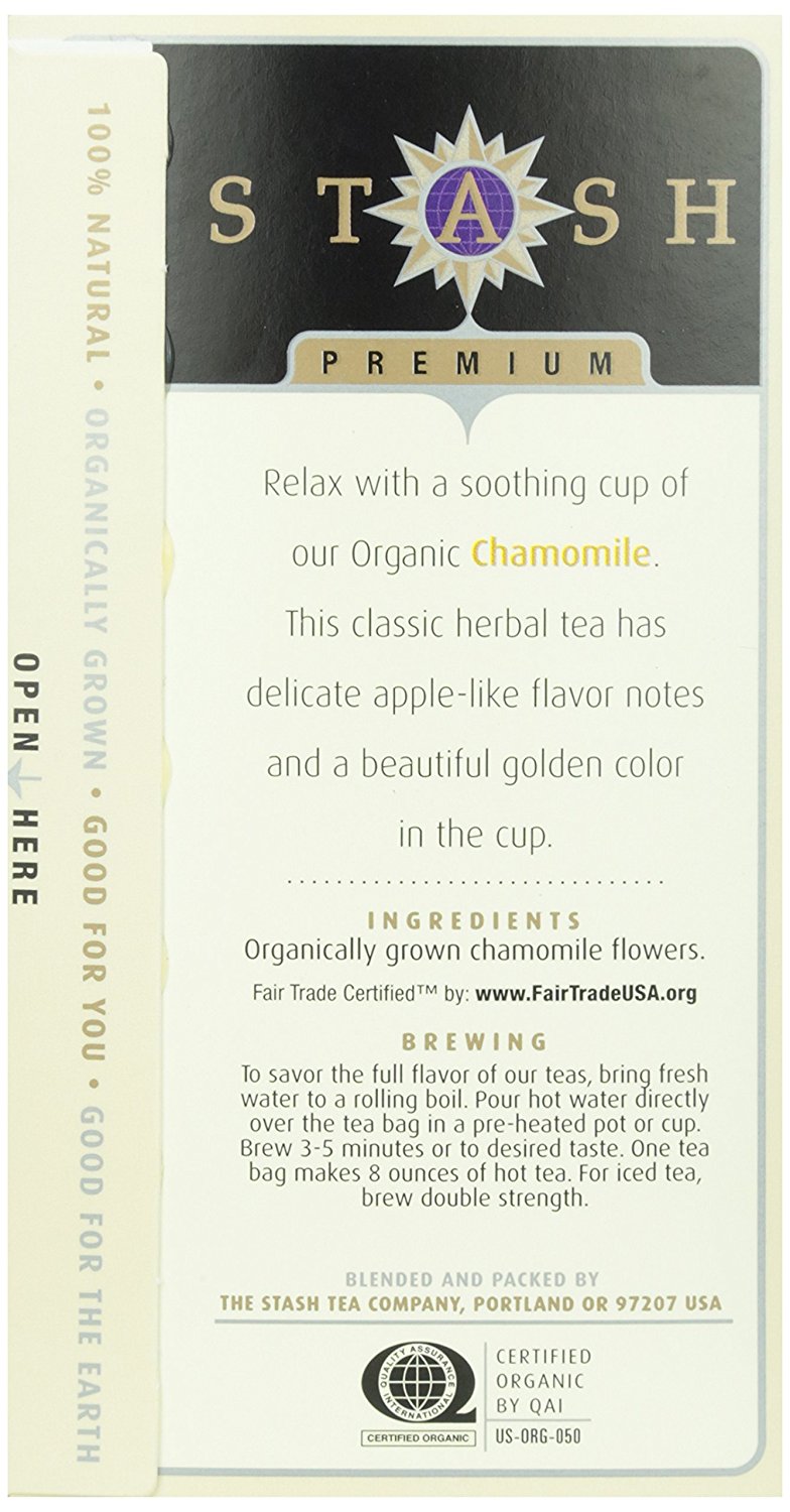 Stash, Organic Chamomile Herbal Tea, Tea Bags, 18 ct N4 free image download