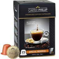 Nespresso Compatible Capsules &ndash; 25 Count &ndash; Premium Dark Roast Espresso by Carter Phillip Fine Coffee - Fits Nespresso... N15