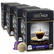 Nespresso Compatible Capsules &ndash; 25 Count &ndash; Premium Dark Roast Espresso by Carter Phillip Fine Coffee - Fits Nespresso... N19