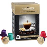 Nespresso Compatible Capsules &ndash; 25 Count &ndash; Premium Dark Roast Espresso by Carter Phillip Fine Coffee - Fits Nespresso... N21