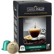 Nespresso Compatible Capsules &ndash; 25 Count &ndash; Premium Dark Roast Espresso by Carter Phillip Fine Coffee - Fits Nespresso... N37