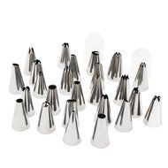 26-Piece Cake Decorating Tips Kits Stainless Steel Icing Tip Set with 2 Reusable Coupler N2