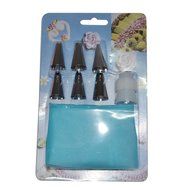 YIJIA DIY Tools Cake Decorating Tips Set Silicone Icing Piping Cream Pastry Bag + 6 X Stainless Steel Nozzles...