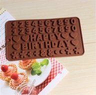 JLHua Happy Birthday and Numeber Decorative Cake Mould Silicone Candy Pastry Mould Chocolate Mold