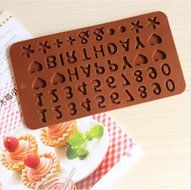 JLHua Happy Birthday and Numeber Decorative Cake Mould Silicone Candy Pastry Mould Chocolate Mold N2