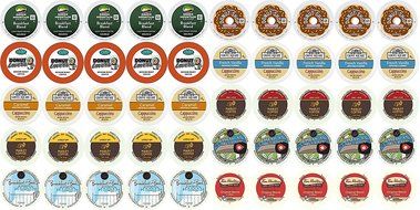 50-count K-cup Coffee Variety Pack For Keurig Brewers Including Green Mountain, Coffee People, Marley, Wolfgang...