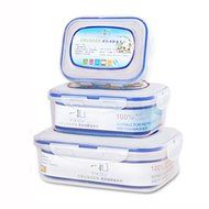 KOX Plastic Food Storage Containers with lids,Sets,Square,blue,3-Piece Set N2