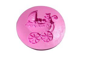 Wocuz MK572 Silicone Baby Buggy Shape Fondant Mold Candy Making Mold Cake Decoration Gum Mould N2