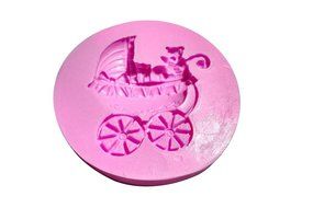 Wocuz MK572 Silicone Baby Buggy Shape Fondant Mold Candy Making Mold Cake Decoration Gum Mould N3
