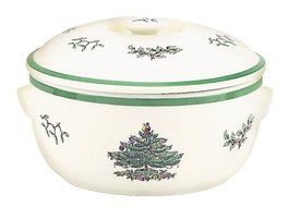 Spode Christmas Tree Round Covered Deep Dish Casserole