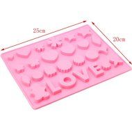 DUFUSTORE Chocolate Cake Candy Baking Silicone Bakeware Mould Love Pattern Random Color N2