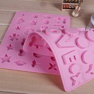 DUFUSTORE Chocolate Cake Candy Baking Silicone Bakeware Mould Love Pattern Random Color N4