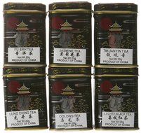 China Tea Loose Leaf Sampler Gift Pack - 6 Tins (Random Selection)