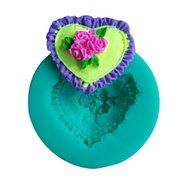 Click Down Silicone Chocolate Mould Tray Rose Heart Shape Sugar Craft Cake Jelly Baking Ice Mold