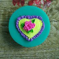Click Down Silicone Chocolate Mould Tray Rose Heart Shape Sugar Craft Cake Jelly Baking Ice Mold N2