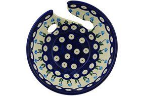 Polish Pottery Yarn Bowl 6-inch Floral Peacock N2