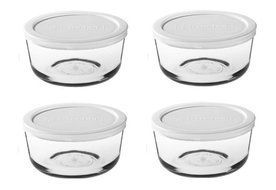 Pyrex Storage Round Dish With Red Plastic Cover (Pack of 2) N2