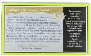Bigelow Earl Grey Green Tea, 20-Count Boxes (Pack of 6)