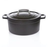Martha Stewart Collection Collector's Enameled Cast Iron 6 Qt. Round Casserole - BLACK