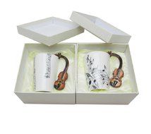 Moyishi Best Gift Love Music Violin Notes Holds Tea Coffee Milk Ceramic Mug in Gift box N2