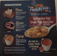 Progresso K Cups Keurig Southwest Creamy White Bean &amp; Corn Soup Mix 6.75 oz N2