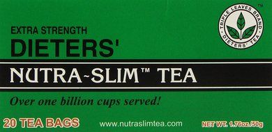 Extra Strength Dieters' Nutra-Slim Tea Triple Leaves Brand - 20 Tea Bags