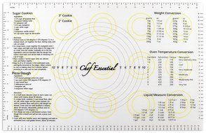 Silicone Pastry Mat Extra Large with Measurements and Recipes, 14.9 x 23.3&quot; By Chef Essential N2